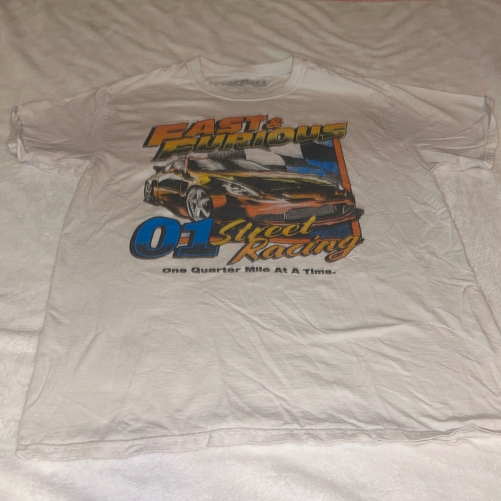 White graphic tee